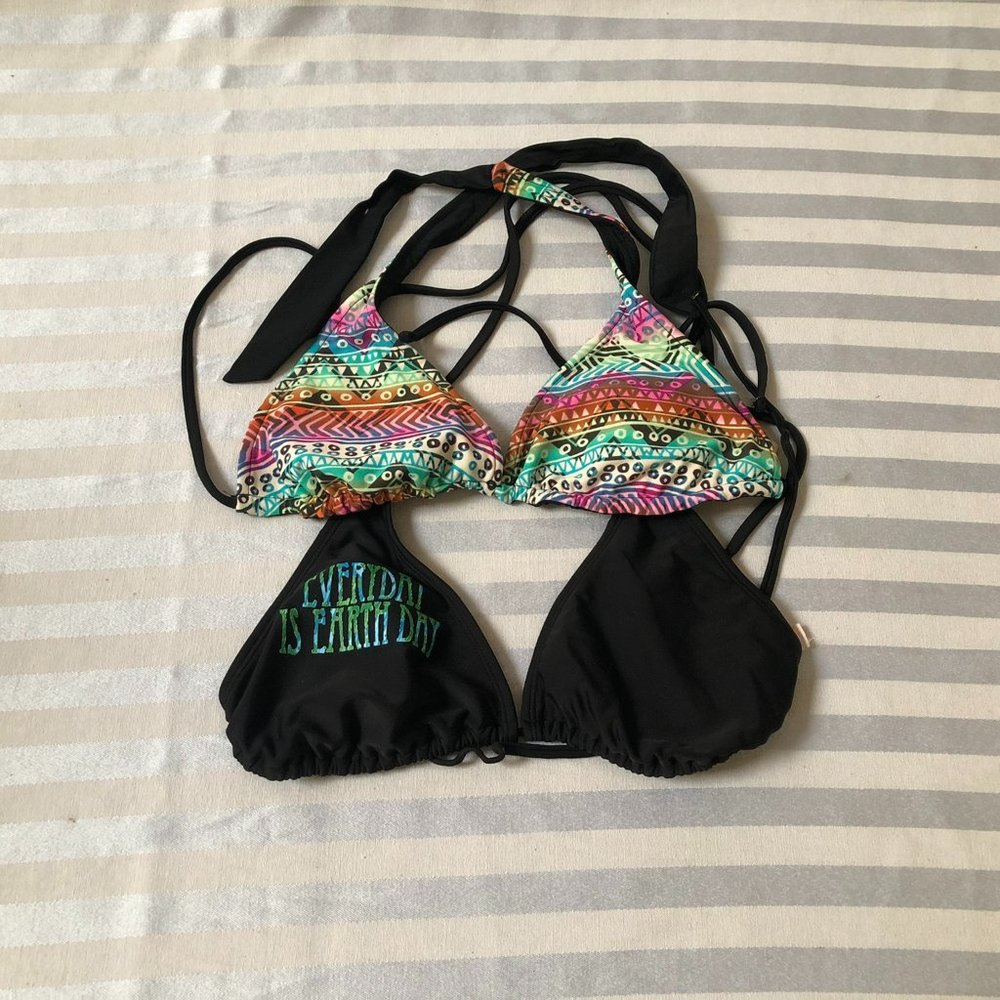 2x Colorful Triangle Medium string bikini tops